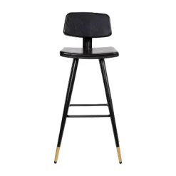 Flash Furniture Kora Commercial Grade Low Back Barstools-LeatherSoft Upholstery-Iron Frame-Integrated Footrest-Gold Tipped Legs-Set Of 2 -Luxe Living Interiors Shop GUEST eb0921ac 92ea 4808 b8ef 3a49686512da