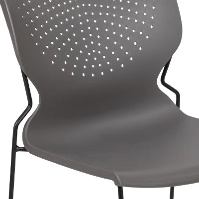 Flash Furniture HERCULES Series 661 Lb. Capacity Gray Full Back Stack Chair With Black Powder Coated Frame 8 Flash Furniture HERCULES Series 661 Lb. Capacity Gray Full Back Stack Chair With Black Powder Coated Frame - Image 6