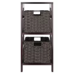 29.21" 3pc Leo Storage Shelf With Baskets Espresso/Chocolate - Winsome