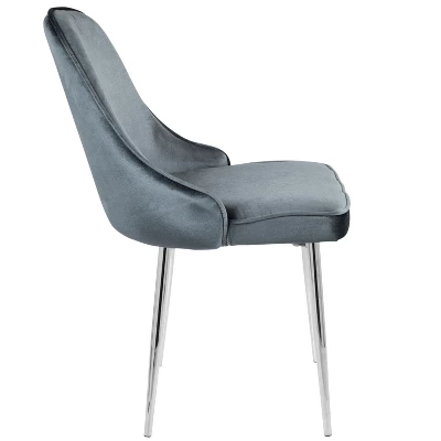 Set Of 2 Marcel Dining Chairs Chrome - LumiSource 4 Set Of 2 Marcel Dining Chairs Chrome - LumiSource - Image 2