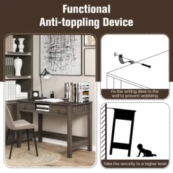 Costway Mid Century Computer Desk Home Office Study Table Laptop Workstation With2 Drawers -Luxe Living Interiors Shop GUEST ebb2a45e d418 4b4d 99f1 8b5afff25508