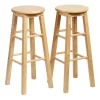 PJ Wood Classic Round Seat 29" Tall Kitchen Counter Stools For Homes, Dining Spaces, And Bars With Backless Seats & 4 Square Legs, Natural (Set Of 10) 1 PJ Wood Classic Round Seat 29" Tall Kitchen Counter Stools For Homes, Dining Spaces, And Bars With Backless Seats & 4 Square Legs, Natural (Set Of 10) -Luxe Living Interiors Shop GUEST ec953493 d7f1 4b32 8651 a05d9e55979d