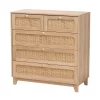 Elsbeth Wood And Natural Rattan 5 Drawer Storage Cabinet Oak Brown/Natural Brown - Baxton Studio -Luxe Living Interiors Shop GUEST ed11e3b4 6dcc 47ca 90cb 0e6d2ee25ab6