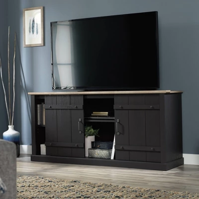 Farmhouse TV Stand For TVs Up To 70" With Oak Accent Raven Oak - Sauder 4 Farmhouse TV Stand For TVs Up To 70" With Oak Accent Raven Oak - Sauder - Image 2