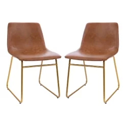Set Of 2 Faux Leather Bucket Seat Dining Chairs With Frame - Merrick Lane 26 Set Of 2 Faux Leather Bucket Seat Dining Chairs With Frame - Merrick Lane -Luxe Living Interiors Shop GUEST ee7acbc8 42fc 482a 8f57 addceb0d44ae