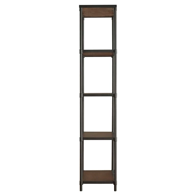 74.25" Webster 4 Shelf Mixed Media Bookshelf Black - Inspire Q 4 74.25" Webster 4 Shelf Mixed Media Bookshelf Black - Inspire Q - Image 2