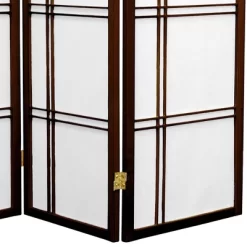 3 Ft. Tall Double Cross Shoji Screen - Walnut (5 Panels) - Oriental Furniture -Luxe Living Interiors Shop GUEST effc4542 8d8d 46d2 b187 fb55db7cee42