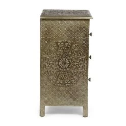 Deschutes Handcrafted Boho 3 Drawer Nightstand Silver - Christopher Knight Home 13 Deschutes Handcrafted Boho 3 Drawer Nightstand Silver - Christopher Knight Home -Luxe Living Interiors Shop GUEST f0ba16bb 79ee 4916 869b 7466510ac379