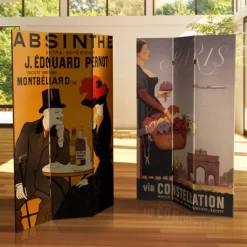 6" Double Sided Absinthe Canvas Room Divider Yellow/Black - Oriental Furniture -Luxe Living Interiors Shop GUEST f130a2c8 b0c7 4247 acd0 29332a5dc313