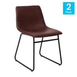 Set Of 2 Faux Leather Bucket Seat Dining Chairs With Frame - Merrick Lane 24 Set Of 2 Faux Leather Bucket Seat Dining Chairs With Frame - Merrick Lane -Luxe Living Interiors Shop GUEST f13edfd0 d554 4bb1 88dc 2247f6b2fbde