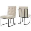Set Of 2 Privy Stainless Steel Upholstered Fabric Dining Chairs - Modway -Luxe Living Interiors Shop GUEST f1dda402 ac3f 4a2a 8070 60d8510fd361