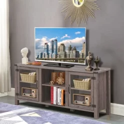 Costway TV Stand Entertainment Center For TV's Up To 65'' W/ Storage Cabinets Deep Taupe -Luxe Living Interiors Shop GUEST f2459d27 4260 4974 b599 2dd6dddccd38