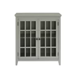 Largo Double Door Cabinet Gray - Linon -Luxe Living Interiors Shop GUEST f2a952e3 c64b 4991 bd1f fb8f9b48508e