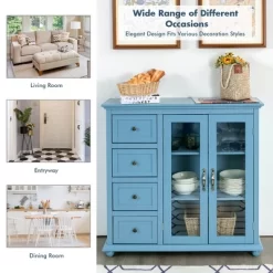 Costway Buffet Sideboard Table Kitchen Storage Cabinet W/ Drawers & Doors WhiteBlueGreen -Luxe Living Interiors Shop GUEST f403e9fc 3ff3 452a a50b ae615b524ff8