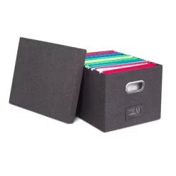 Internet's Best 1-Pack Collapsible File Storage Organizer With Lid - Charcoal -Luxe Living Interiors Shop GUEST f4069b89 534d 4b29 b0dd 1c7eace8a233