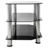 Glass Shelves TV Stand For TVs Up To 37" - Silver/Black