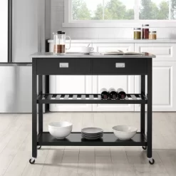 Chloe Stainless Steel Top Kitchen Island Cart - Crosley -Luxe Living Interiors Shop GUEST f4cd0b2f d19c 47d8 b80b f1f6ce2c6105