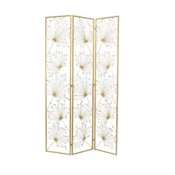 Glam Metal And Acrylic Room Divider Screen Gold - Olivia & May