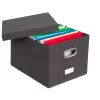 Internet's Best 1-Pack Collapsible File Storage Organizer With Lid - Charcoal -Luxe Living Interiors Shop GUEST f4faec2b 47a7 4f0e 802b f100087dbf40