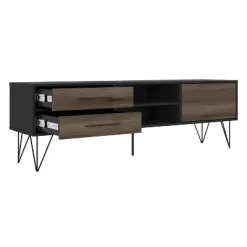 Wood And Metal 4 Drawer TV Stand For TVs Up To 60" Brown/Black - The Urban Port -Luxe Living Interiors Shop GUEST f52399d9 d8b3 42a6 a85e 81dbe27f05f3