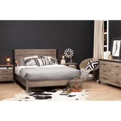 Munich Headboard Weathered Oak/Matte Black - South Shore -Luxe Living Interiors Shop GUEST f6442317 02d8 4f1c 8bf5 015a570b3894