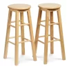 PJ Wood Classic Round Seat 29" Tall Kitchen Counter Stools For Homes, Dining Spaces, And Bars With Backless Seats & 4 Square Legs, Natural (Set Of 8) 2 PJ Wood Classic Round Seat 29" Tall Kitchen Counter Stools For Homes, Dining Spaces, And Bars With Backless Seats & 4 Square Legs, Natural (Set Of 8) -Luxe Living Interiors Shop GUEST f70b4642 281e 4cb6 b12b 28d9f36e12c2