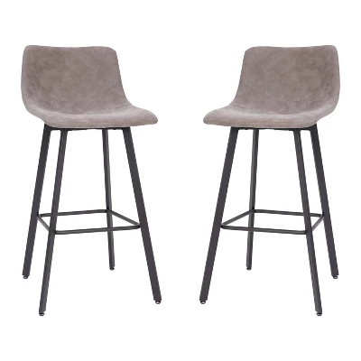 Merrick Lane Set Of 2 Modern Upholstered Stools With Contoured, Low Back Bucket Seats And Iron Frames 11 Merrick Lane Set Of 2 Modern Upholstered Stools With Contoured, Low Back Bucket Seats And Iron Frames - Image 9