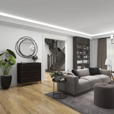 Contemporary Bold Facet Carved Wood Side Cabinet Brown - Olivia & May 15 Contemporary Bold Facet Carved Wood Side Cabinet Brown - Olivia & May - Image 13