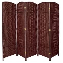 6 Ft. Tall Diamond Weave Fiber Room Divider 5 Panels - Oriental Furniture -Luxe Living Interiors Shop GUEST f7cac7e2 873b 4ecd aed5 436a5d9c9575