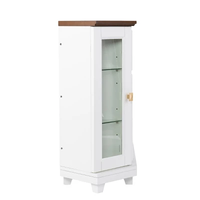 Ruldon Media Storage Fireplace White/Brown - Aiden Lane 7 Ruldon Media Storage Fireplace White/Brown - Aiden Lane - Image 5