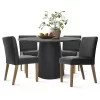 Dwen+North 5-Piece 46" Manufactured Black Grain And 18.5" Wide 4 Faux Leather Dining Chairs Modern Round Dining Table Set-The Pop Maison 1 Dwen+North 5-Piece 46" Manufactured Black Grain And 18.5" Wide 4 Faux Leather Dining Chairs Modern Round Dining Table Set-The Pop Maison -Luxe Living Interiors Shop GUEST f987182d 659c 4d96 b1bf 98d6b1377264