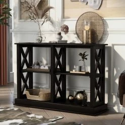 Accent Console Table With 3-Tier Open Storage Spaces-ModernLuxe 19 Accent Console Table With 3-Tier Open Storage Spaces-ModernLuxe -Luxe Living Interiors Shop GUEST fa13b47f b9e1 43fe 9bea 25d76ff3911d