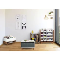 Morgan Mid-Century Bookshelf Caddy And Toy Storage With Shelf Wood/White - Humble Crew 9 Morgan Mid-Century Bookshelf Caddy And Toy Storage With Shelf Wood/White - Humble Crew -Luxe Living Interiors Shop GUEST fa2e4187 907e 462d 98b5 6d8b84b7e942