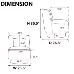 20.6" Modern Comfortable 360 Degree Swivel Accent Chair - ModernLuxe -Luxe Living Interiors Shop GUEST facf3c74 2ac9 4629 aa24 54f083ea7acf