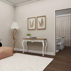 Wood Parisian Design Floral Ornate Detailing Console Table White - Olivia & May -Luxe Living Interiors Shop GUEST fc1aec81 eac7 451e adf4 f5565ef349c2