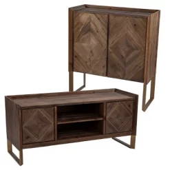 Glacerad Reclaimed Wood Media Console For TVs Upto 50" Brown - Aiden Lane -Luxe Living Interiors Shop GUEST fc78f503 8a04 4d7b 8d17 51d39515250f