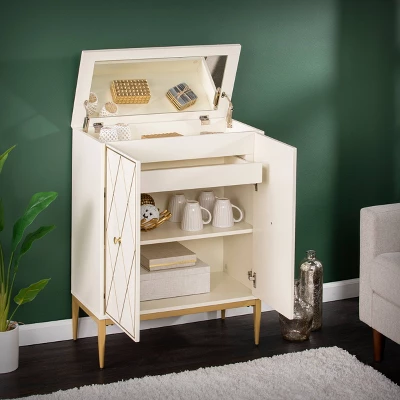 Nessnal 2 Door Accent Cabinet Cream/Gold - Aiden Lane 4 Nessnal 2 Door Accent Cabinet Cream/Gold - Aiden Lane - Image 2