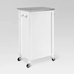 Savannah Stainless Steel Top Compact Kitchen Island Cart White - Crosley -Luxe Living Interiors Shop GUEST fe372e97 ca03 4c4b a582 8fa7a2e521c1