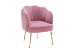 Modern Shell Shape Armchair Accent Chair With Gold Legs-ModernLuxe -Luxe Living Interiors Shop GUEST ffcaf584 1598 402b a1e1 04caa6fcc0bd